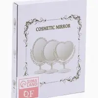 Зеркало декоративное, с увеличением х2, двустороннее, 13.8&times;17 см, (d=10 см), розовое