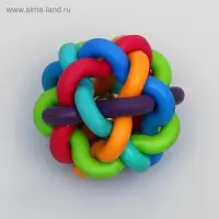 Мяч для собак &laquo;Молекула&raquo;,6 см, с бубенчиком, разноцветный