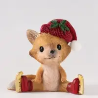 Фигурка новогодняя &laquo;Лисёнок на коньках&raquo;, 7 см, полистоун