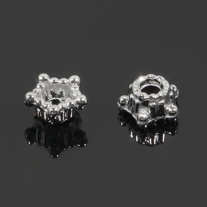 Шапочки для бусин &laquo;Звездочки&raquo; (набор 30 шт.) 0.5&times;0.5&times;0.2 см, цвет серебро