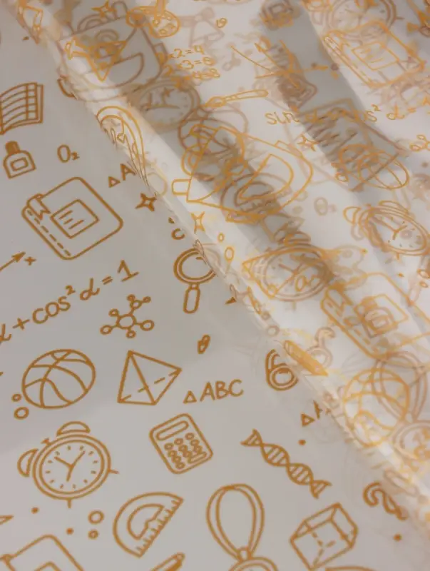 Пленка для цветов &laquo;Школьная пора&raquo; прозрачная, золотая, 0.7&times;8.2 м, 40 мкм