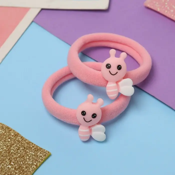 Резинка для волос "Веселые зверушки" (набор 2 шт), пчёлки, микс