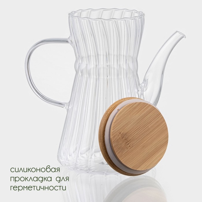 Чайник заварочный стеклянный с бамбуковой крышкой BellaTenero «Эко. Восток», 800 мл, 18×11,5×17 см Чайник заварочный стеклянный с бамбуковой крышкой BellaTenero «Эко. Восток», 800 мл, 18×11,5×17 см