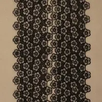 Кружево гипюровое, 80 мм, 6.8&plusmn;0.5 м, цвет чёрный