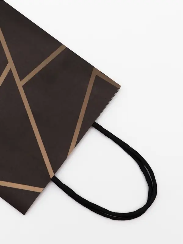 Пакет крафт под бутылку «Геометрия», 14×8×32 см