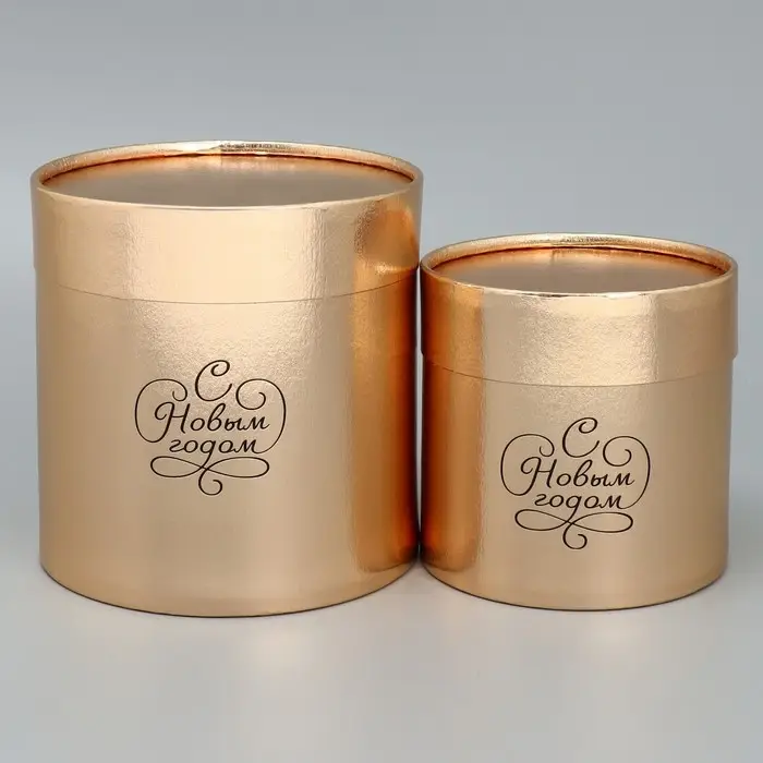 Набор коробок золотых 2 в 1 «Новогоднее настроение», 12 х 12, 15 х 15 см Набор коробок золотых 2 в 1 «Новогоднее настроение», 12 х 12, 15 х 15 см