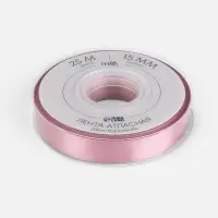 Лента атласная TEIRA, двухсторонняя, 15 мм, 25&plusmn;1 м, розовая №165