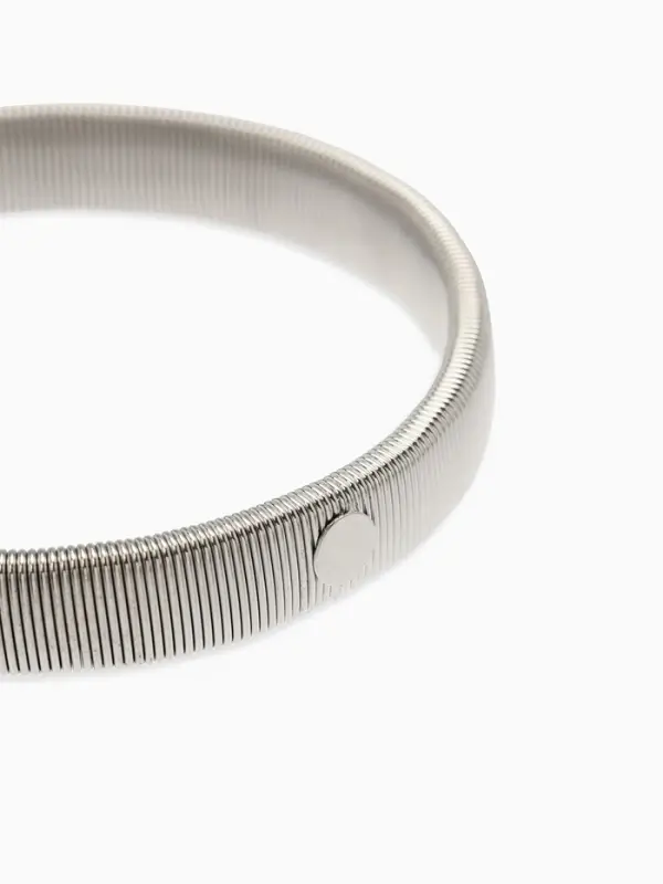 Браслет металл "Пружина" узкий, цвет серебро