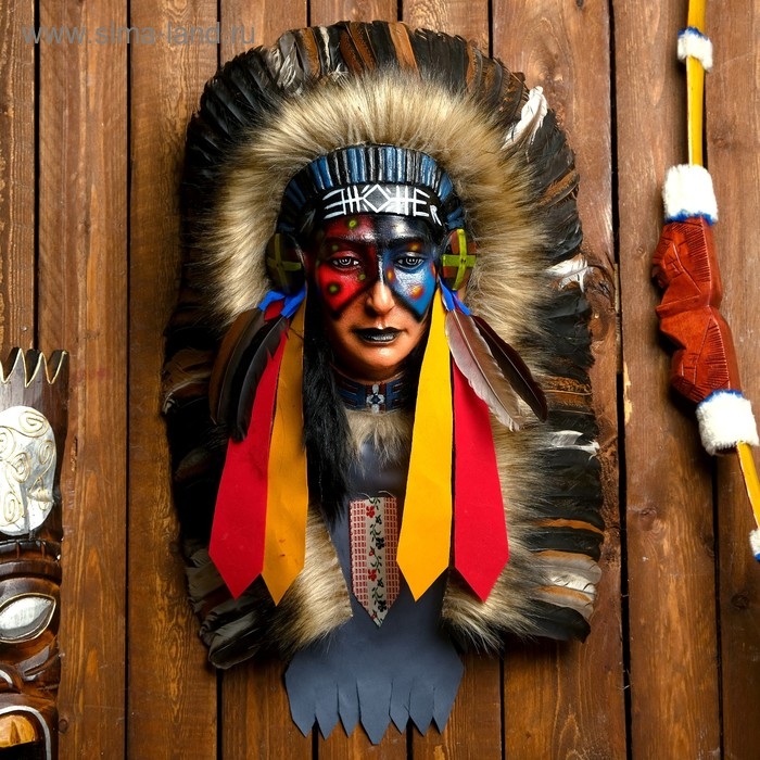 Панно Панно "Индианка Блэндина" 40х15х60 см, МИКС