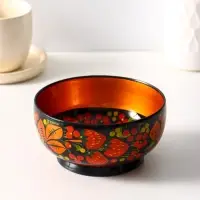 Салатник деревянный хохлома &laquo;Средний&raquo;, 14&times;7.5 см
