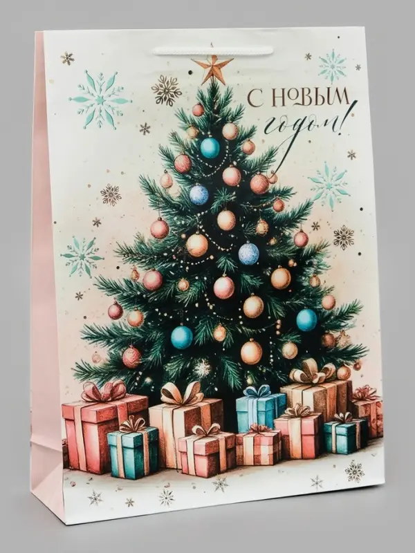 Пакет подарочный ламинированный &laquo;С Новым годом&raquo;, L 28&times;38&times;9 см