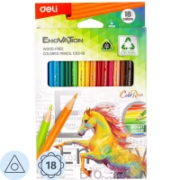 Карандаши цветные 18цв 3-гран Deli Enovation, пластик, EC113-18