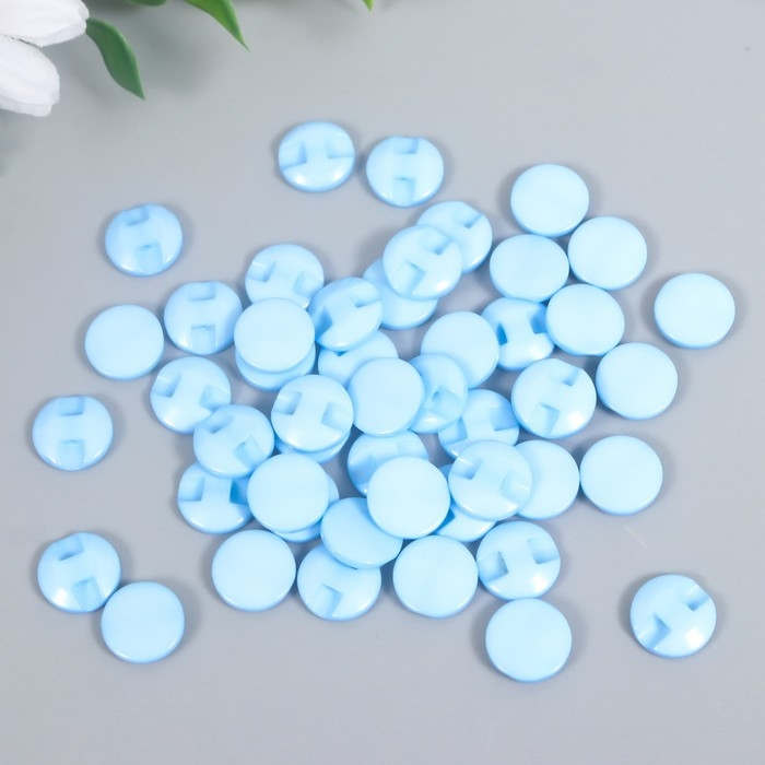 Пуговицы пластик на полуножке Пуговицы пластик на полуножке "Кругляш небесный" 1,3х1,3 см набор 50 шт 2х5,5х5,5 см