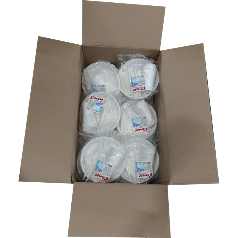 Набор одноразовой посуды №2 КОМУС на 6 персон