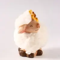 Фигурка керамика &laquo;Овечка Бяша с жёлтым цветком на голове&raquo;, 9.8&times;6.5&times;10.5 см
