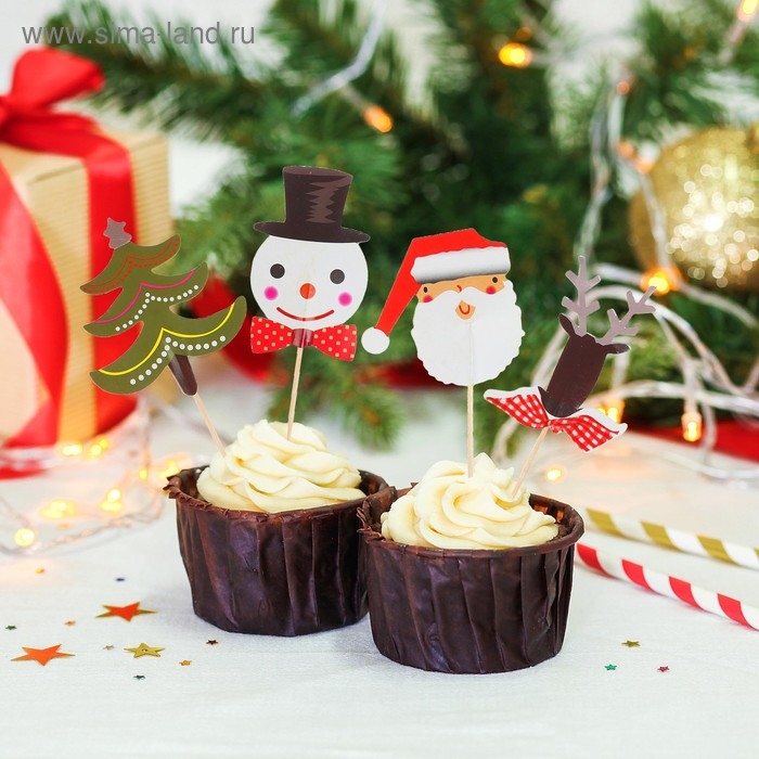 Шпажки для канапе «Новогодние», набор 12 шт. Шпажки для канапе «Новогодние», набор 12 шт.