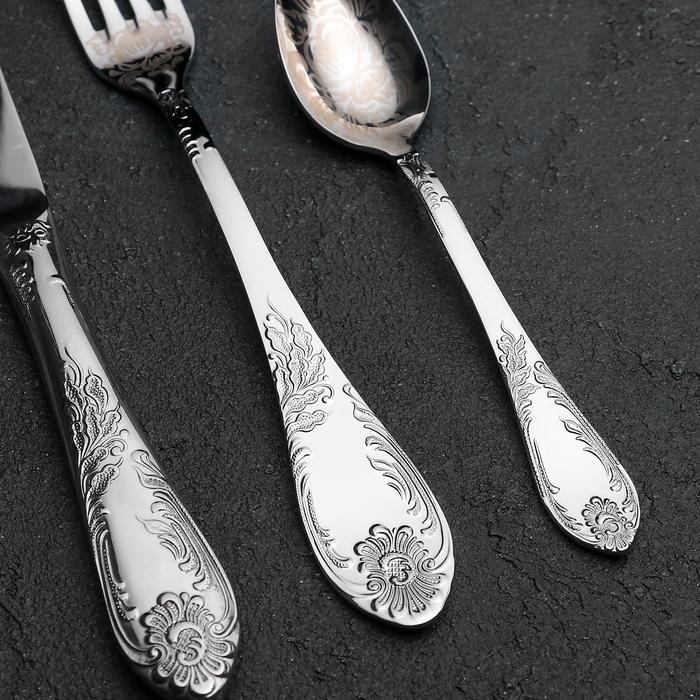 Набор столовых приборов «Императорский», 24 предмета, художественная роспись, декоративная коробка