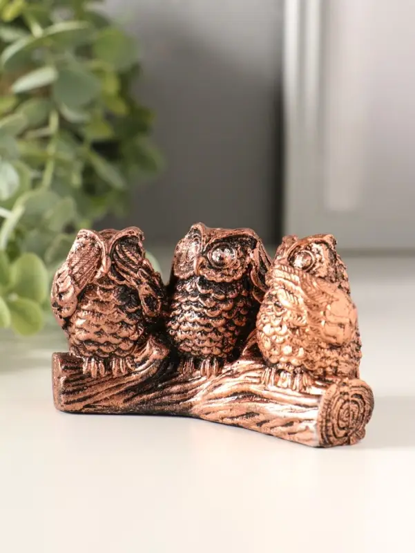 Сувенир Три совы, микс, 5,5х9х4см