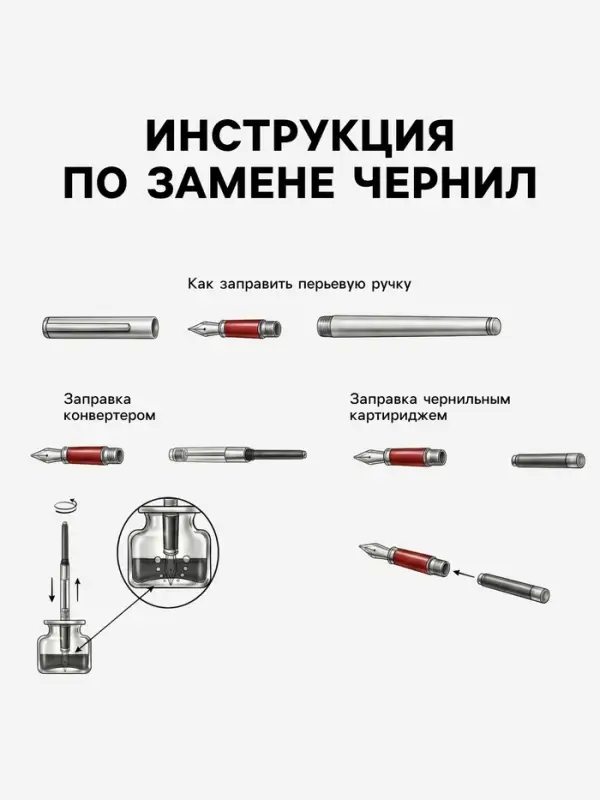 Картриджи для перьевых ручек Pilot.Parallel Pen, чёрные чернила, 6 штук