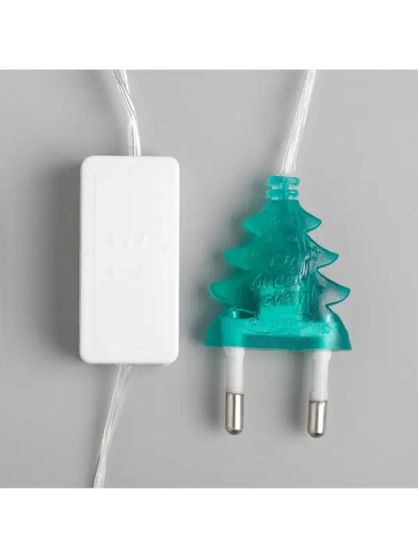 Гирлянда &laquo;Нить&raquo; 5 м с насадками &laquo;Сосульки с пузырьками&raquo;, IP20, прозрачная нить, 20 LED, свечение мульти (RG/RB), мигание, 220 В