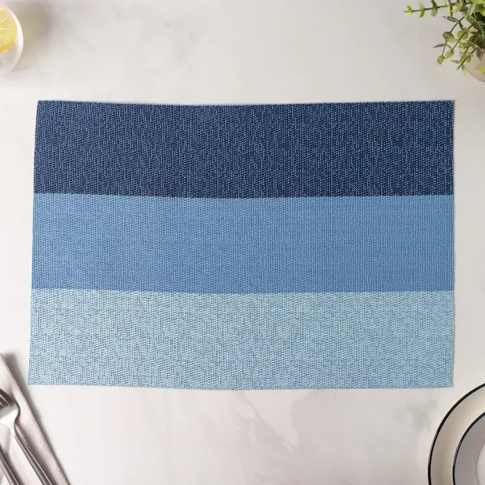 Салфетка сервировочная на стол &laquo;Три полосы&raquo;, 45&times;30 см, голубая