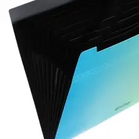 Папка А4 Radiance, 12 отделений, 600 мкм, на кнопке, голубой/зеленый градиент