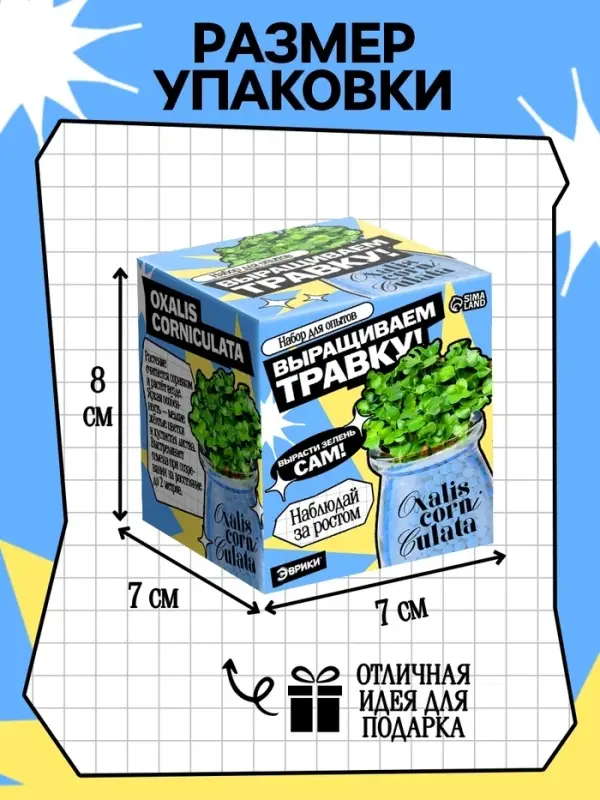 Набор для опытов &laquo;Выращиваем травку&raquo;, своими руками, голубой