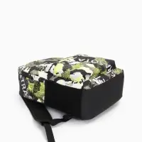 Рюкзак школьный на молнии, с карманами, с принтом, размер 30&times;13&times;42 см, жёлтый/серый