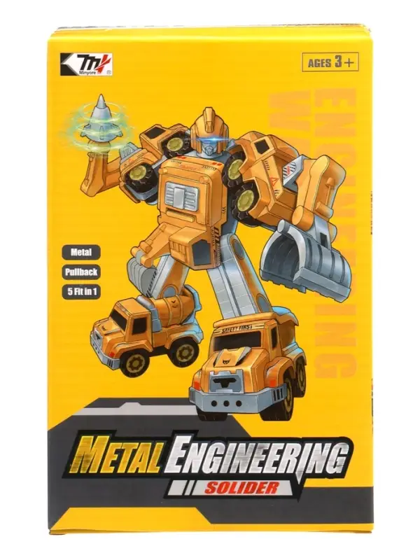 Робот-трансформер «Стройбот», собирается из 5 машинок, подвижные детали