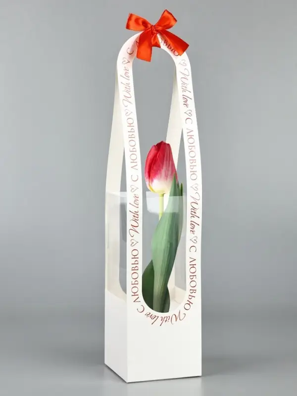 Коробка для цветов складная &laquo;С любовью&raquo;, 10&times;45&times;10 см