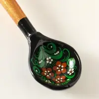 Ложка деревянная &laquo;Чернушка&raquo;, 14&times;3.5 см, хохлома, ручная роспись, МИКС