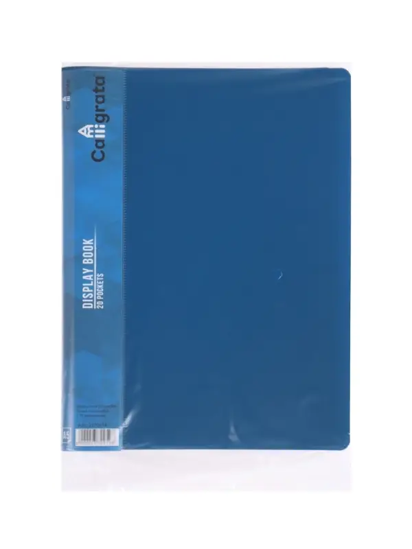 Папка с 20 вкладышами А5, 500 мкм, Calligrata, 9 мм, карман на корешке, синяя