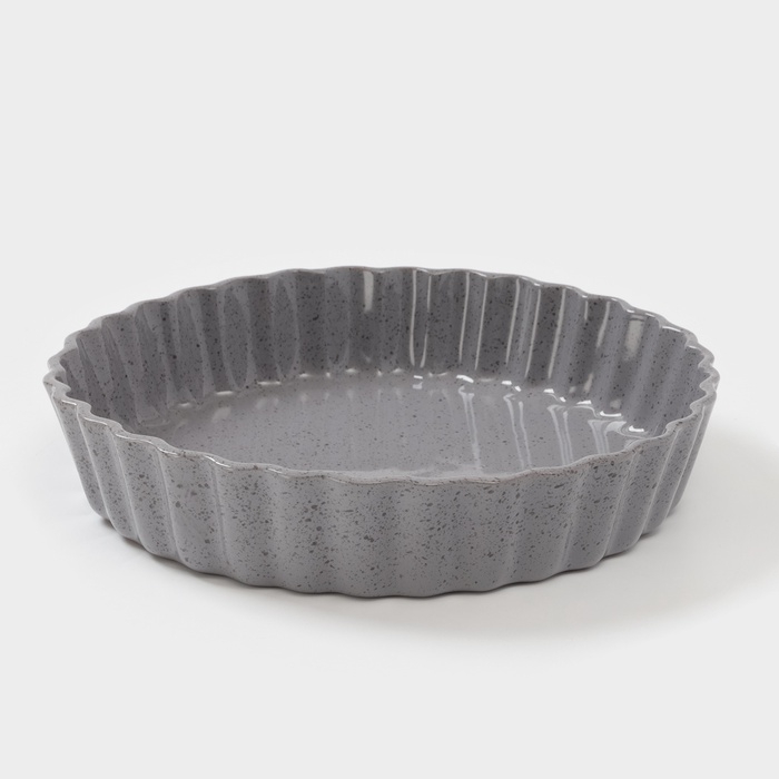 Форма для запекания Борисовская керамика «Туман», 2,5 мл, 28×6 см, серая