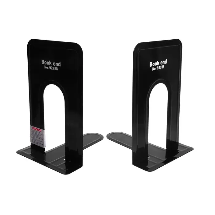 Держатель (ограничитель) подставка для книг, 21&times;16&times;13 см, 2 шт., металл, чёрный