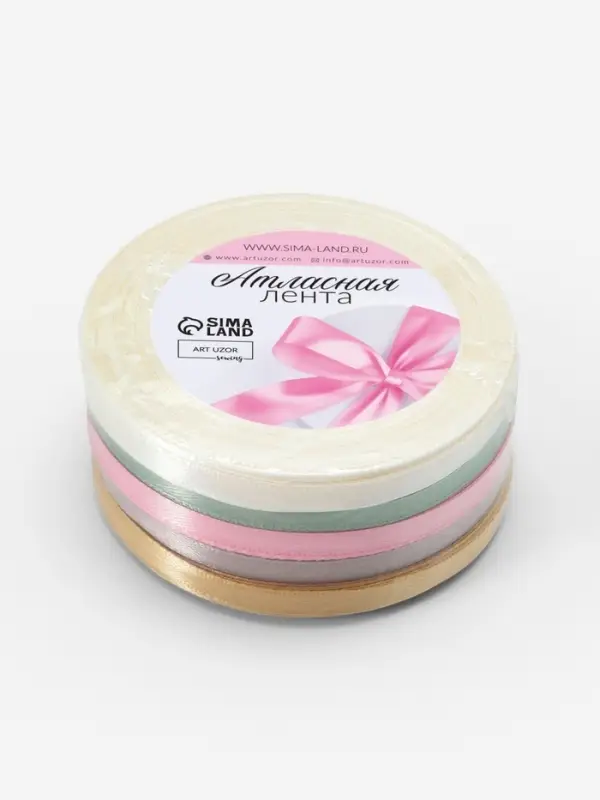 Атласная лента, набор 5 шт. &laquo;Тёплый день&raquo;, 6 мм, 23&plusmn;1 м