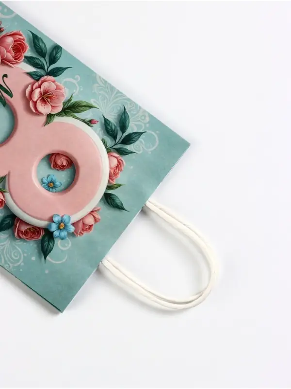 Пакет подарочный крафт, «8 Марта», 18×8×25 см