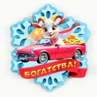 Магнит-снежинка новогодний 2027 &laquo;Богатства!&raquo; 8.8&times;10 см