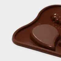 Форма для шоколада Доляна &laquo;Цветение&raquo;, силикон, 21&times;10.5&times;0.7 см, 12 ячеек, коричневая