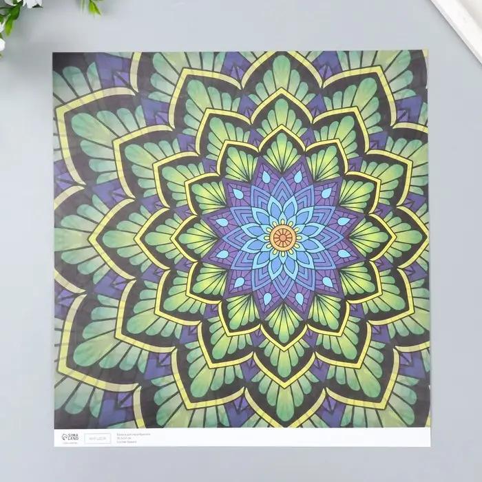 Бумага для скрапбукинга двусторонняя "Эклектика серебро и мехенди" плотн 180гр 30,5х32см