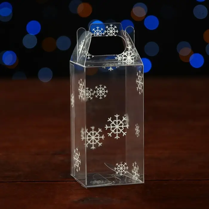 Коробка подарочная новогодняя складная ПВХ «Праздничное настроение» 4×4×8 см Коробка подарочная новогодняя складная ПВХ «Праздничное настроение» 4×4×8 см