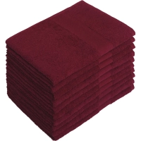 Набор полотенец махровых бордюр 440 г/м2, 40х70 винный, 10шт