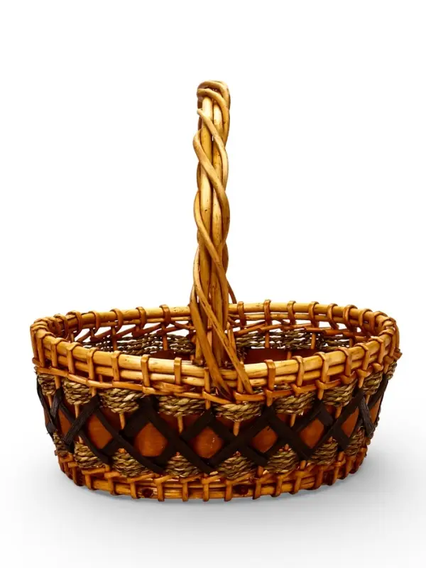 Корзина плетёная для хранения София, ива, круглая, бежевая, набор 3 шт.