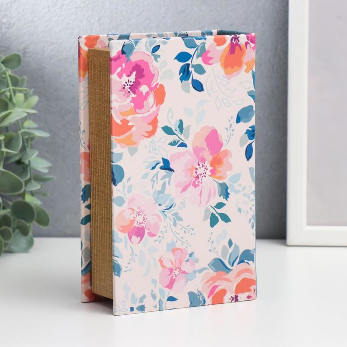 Сейф-книга дерево кожзам Сейф-книга дерево кожзам "Весенние цветы" 17х11х5 см