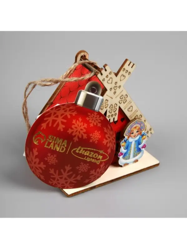 Подвеска световая &laquo;Дом Снегурочки&raquo;, 8&times;4&times;8.5 см, 1 LED, от батареек AG10&times;3, свечение тёплое белое