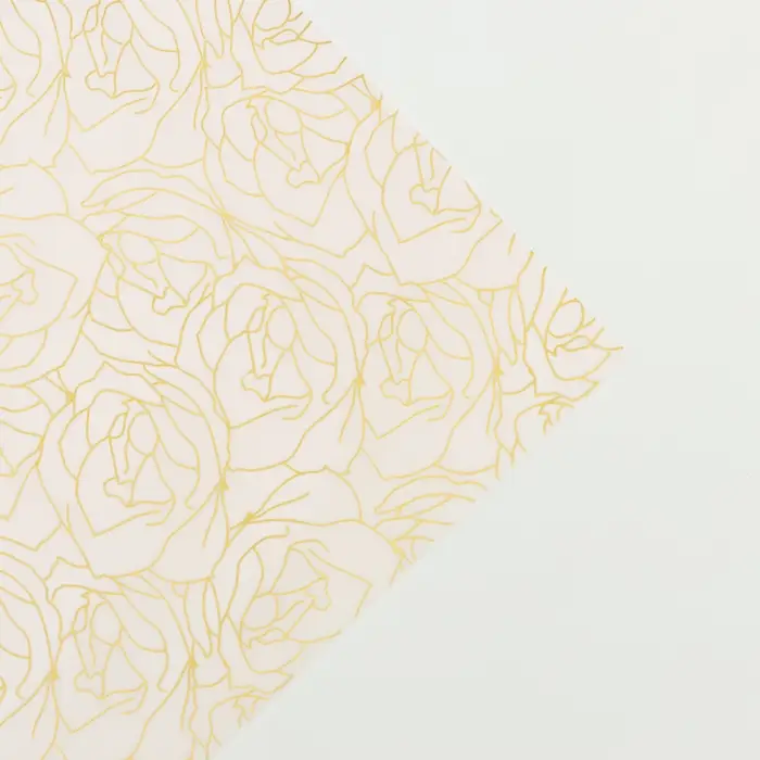 Бумага упаковочная тишью, «Цветы», 50 см × 70 см 17 грамм, розовая