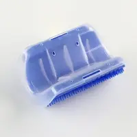 Массажёр - чесалка на угол, размер S, 13.5&times;9&times;5 см, с кошачьей мятой, синий