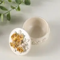 Шкатулка с розами, 6х6 см, перламутр