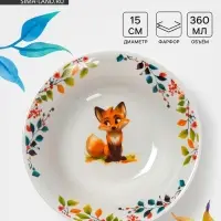 Миска Дулевский фарфор &laquo;Лисичка&raquo;, 360 мл, d=15 см, белая