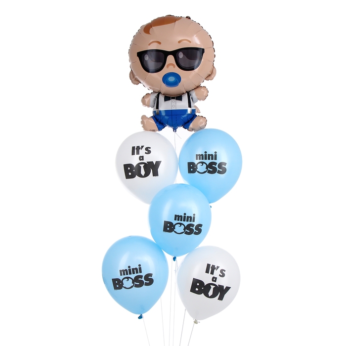 Набор воздушных шаров &laquo;Mini Boss&raquo;, фольга, латекс, 6 шт.