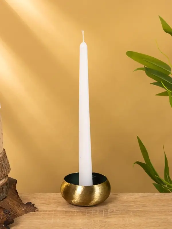 Подсвечник золотой c зелёным покрытием, 8×8×3.5 см